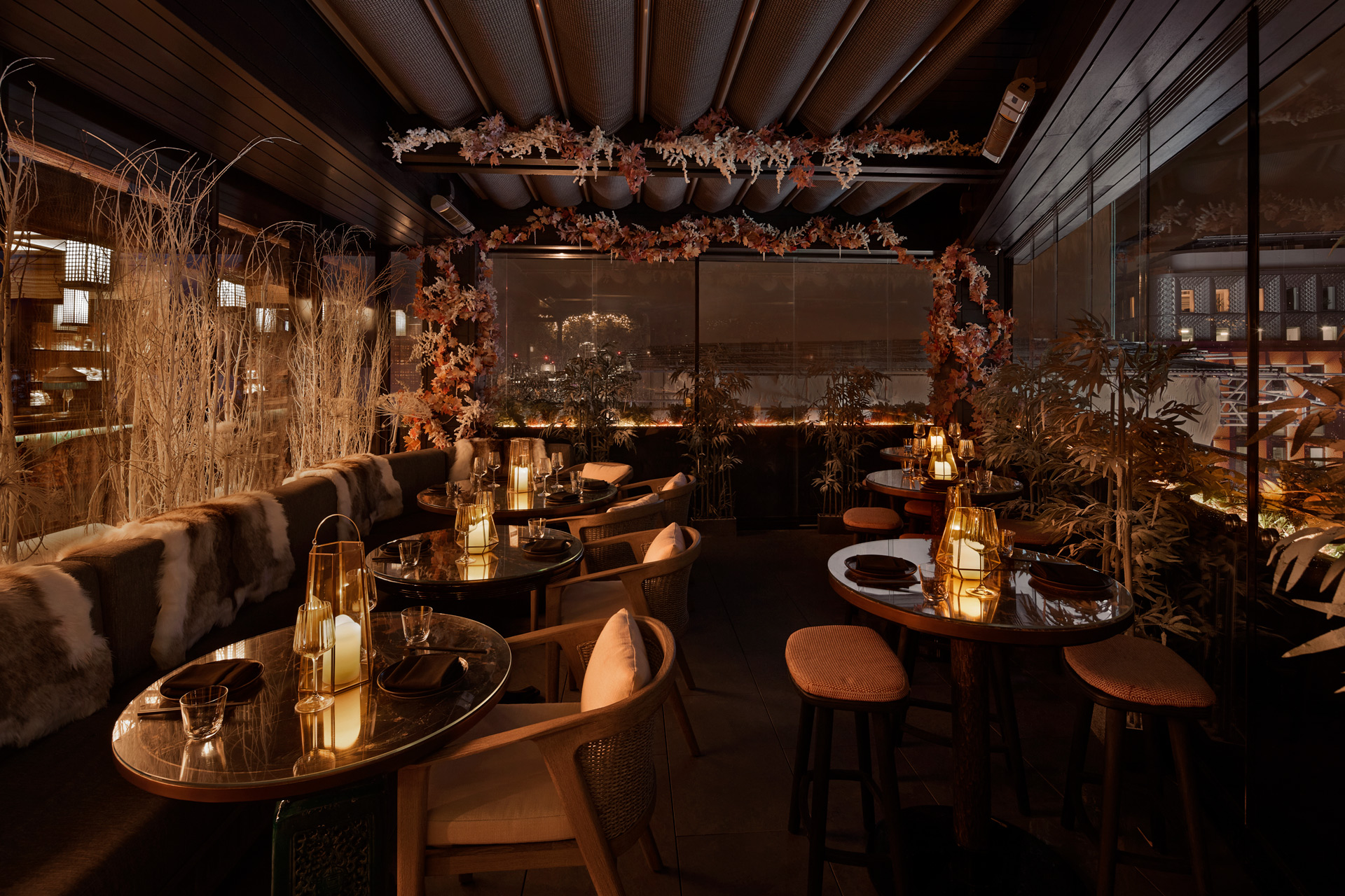 Winter terrace at Tattu London