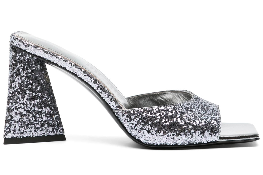 Silver mules | metallic partywear