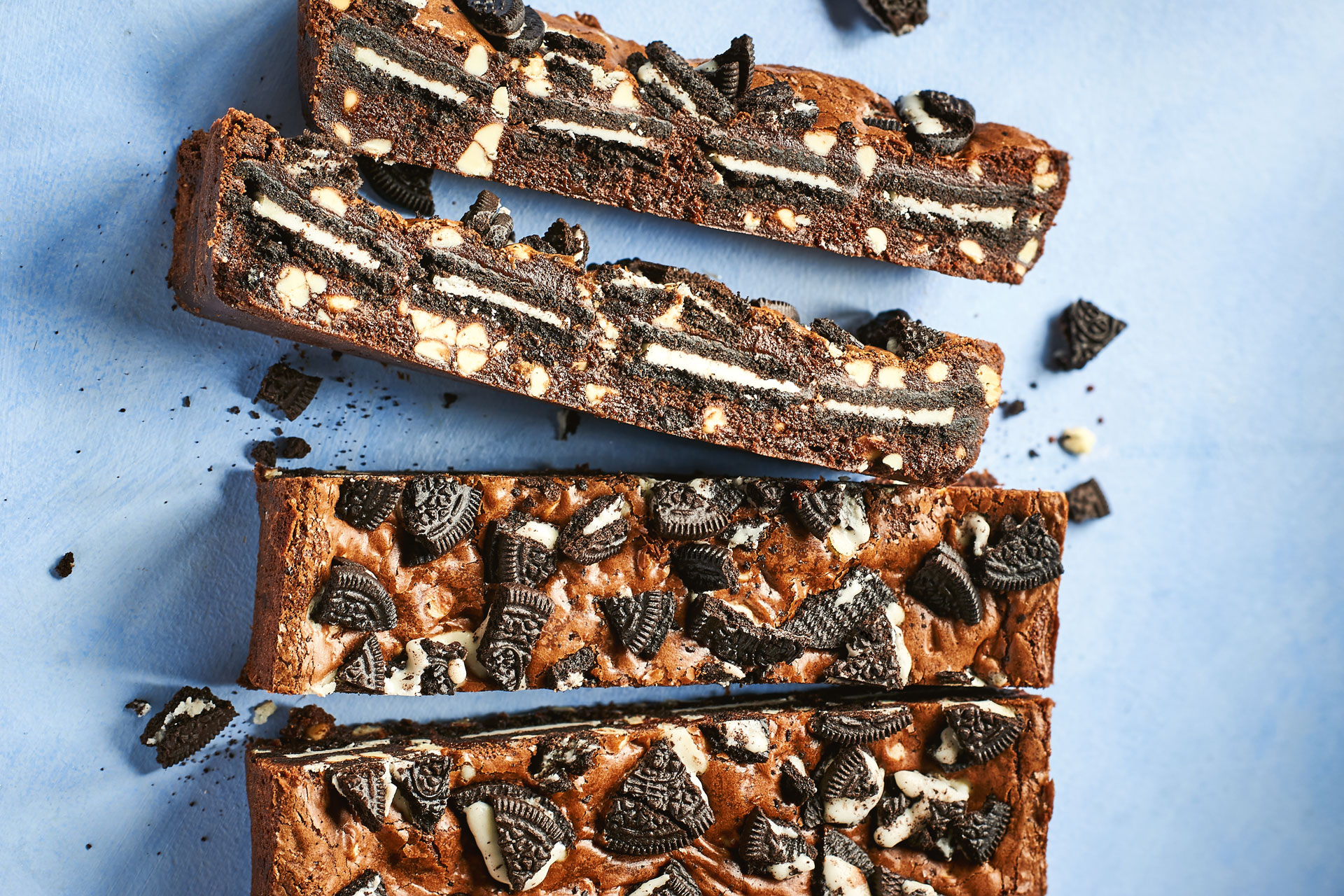 Cookies and cream stuffed brownies