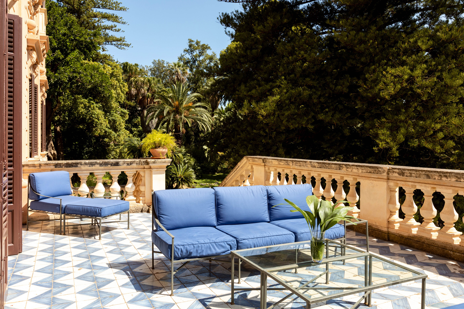 A terrace at Villa Tasca