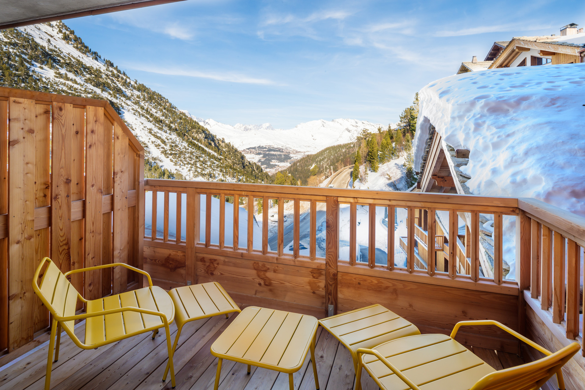 A balcony overlooking Les Arcs