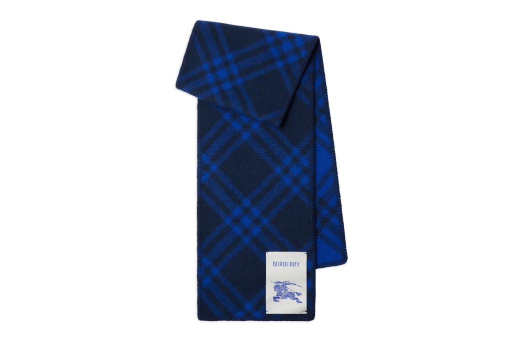 Blue check scarf