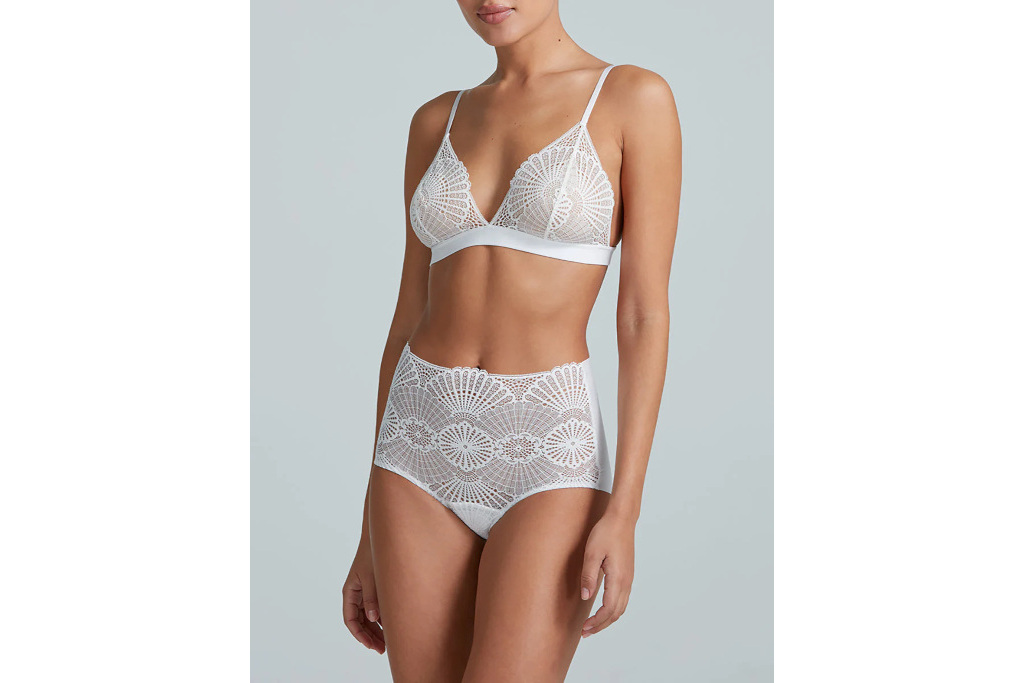 Woman in white lingerie