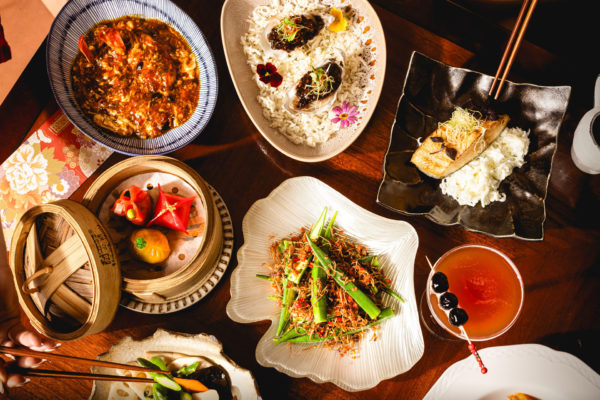 Sharing plates at MiMi Mei Fair in London