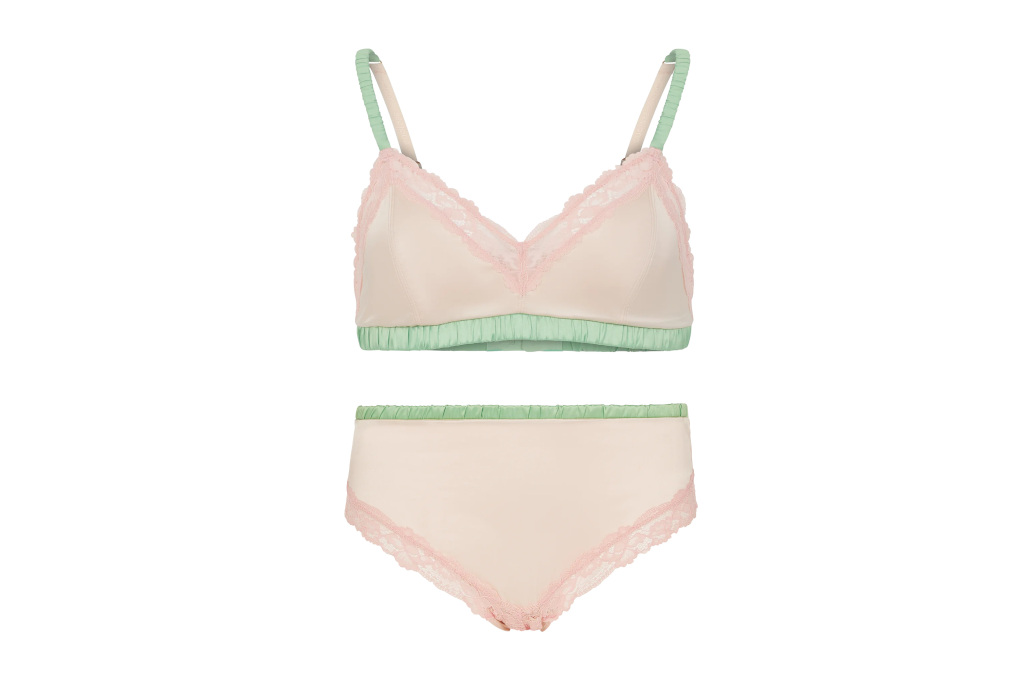 Pink and green bra and pants