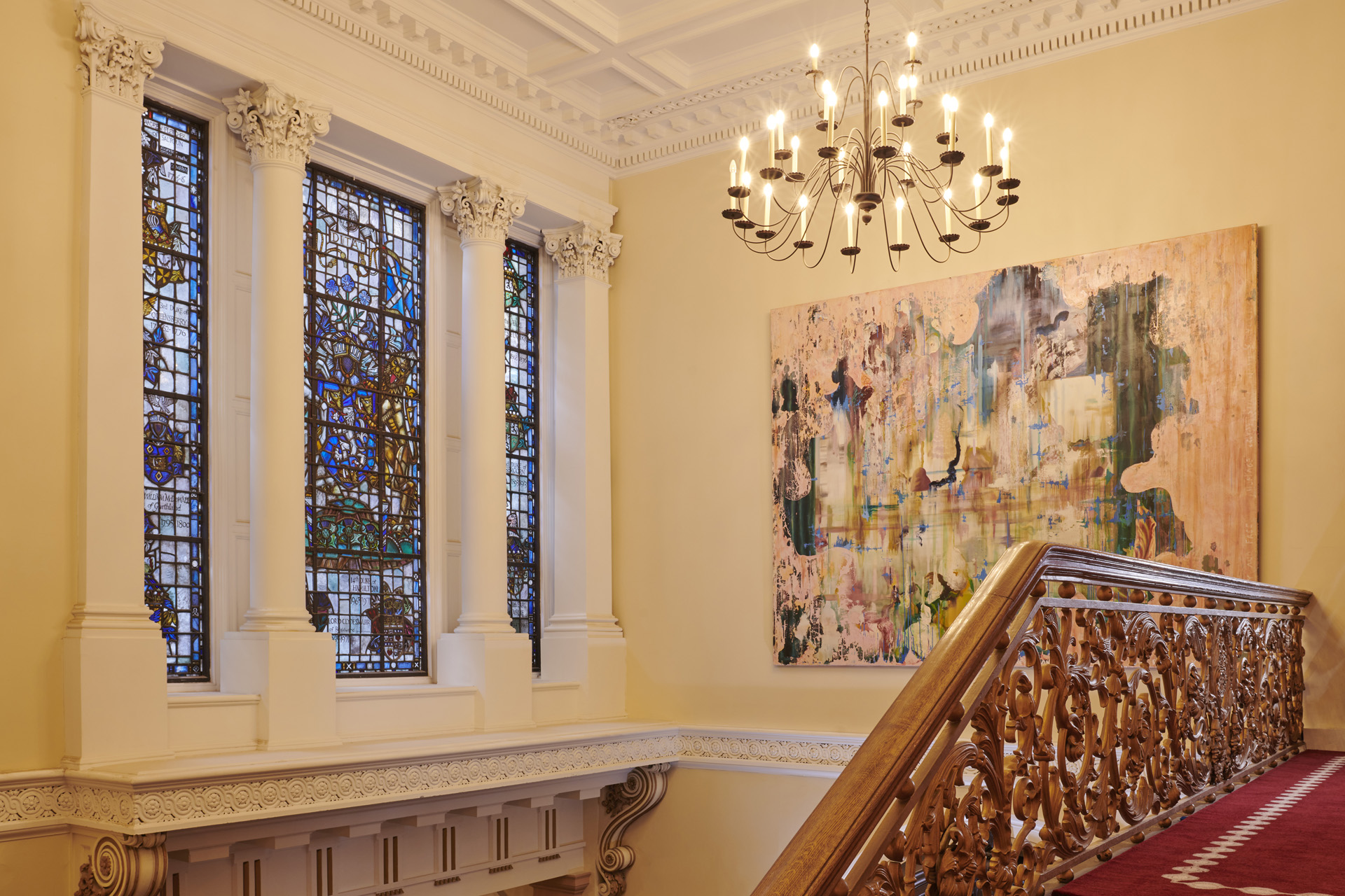 Stairs in the lobby at Gleneagles Townhouse