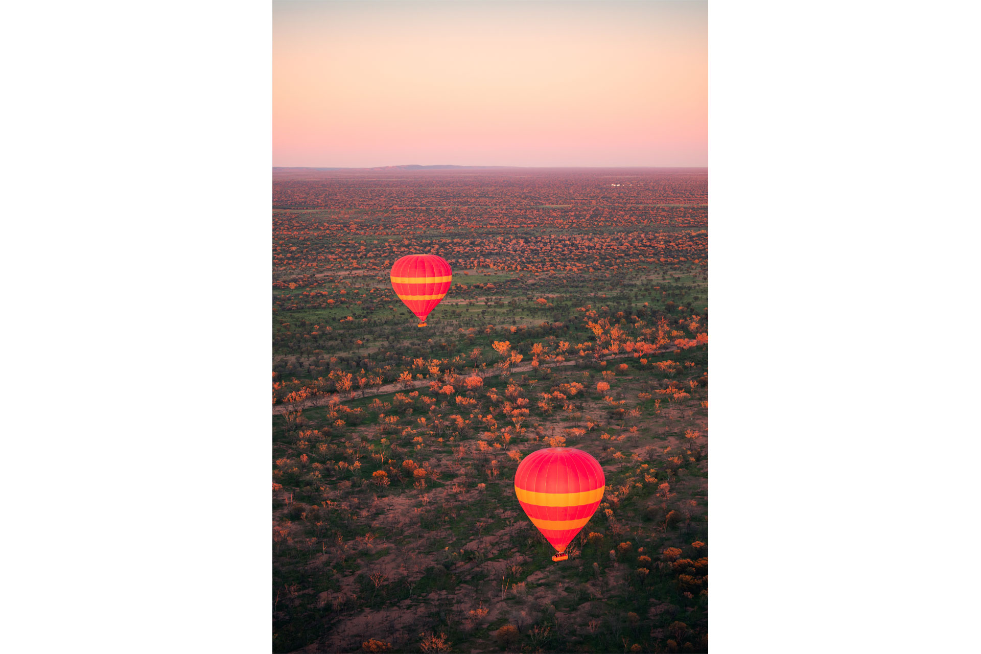 Hot air balloons over the red centre australia