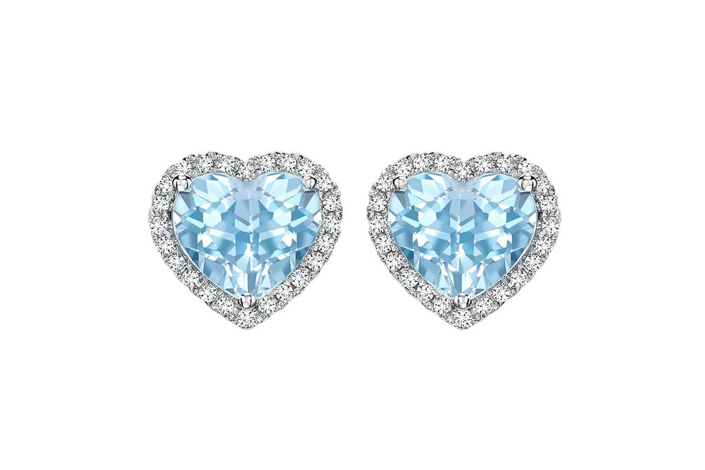 Blue heart earrings