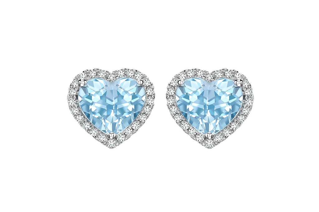 Blue heart earrings