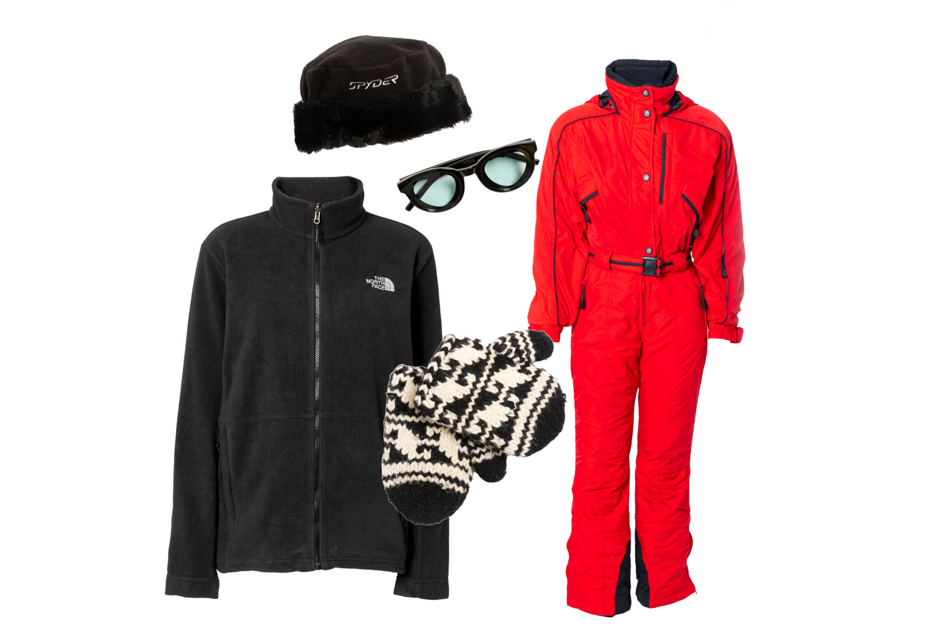 Black and red skiwear