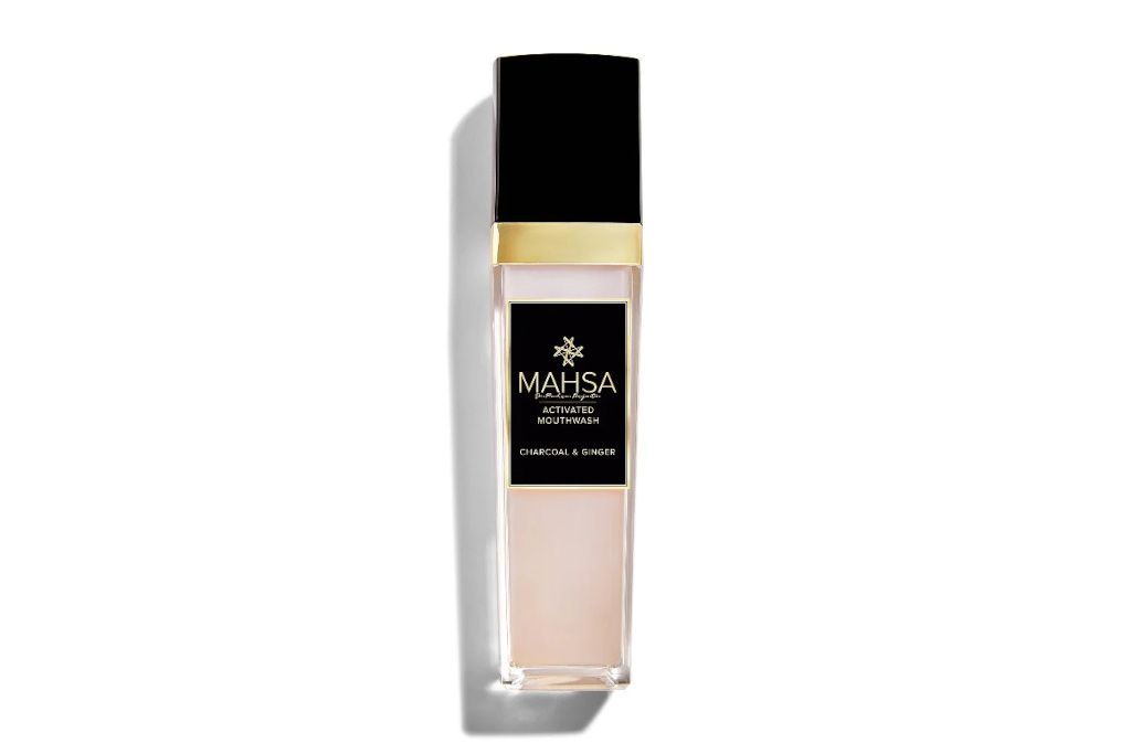 Clear bottle with black cap