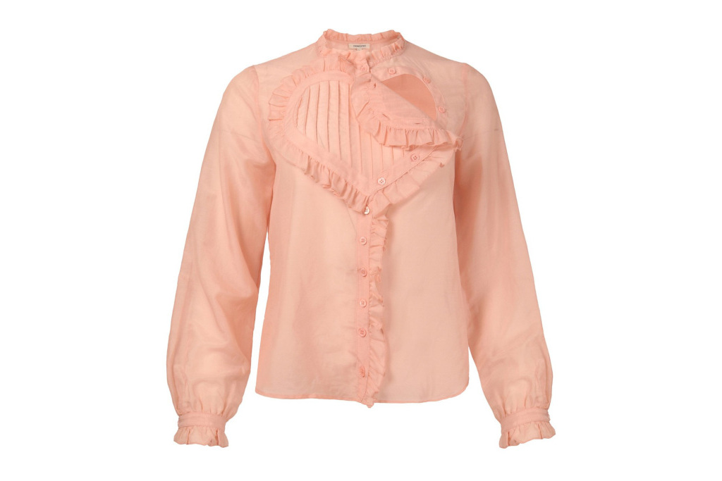 Blouse with heart design on front