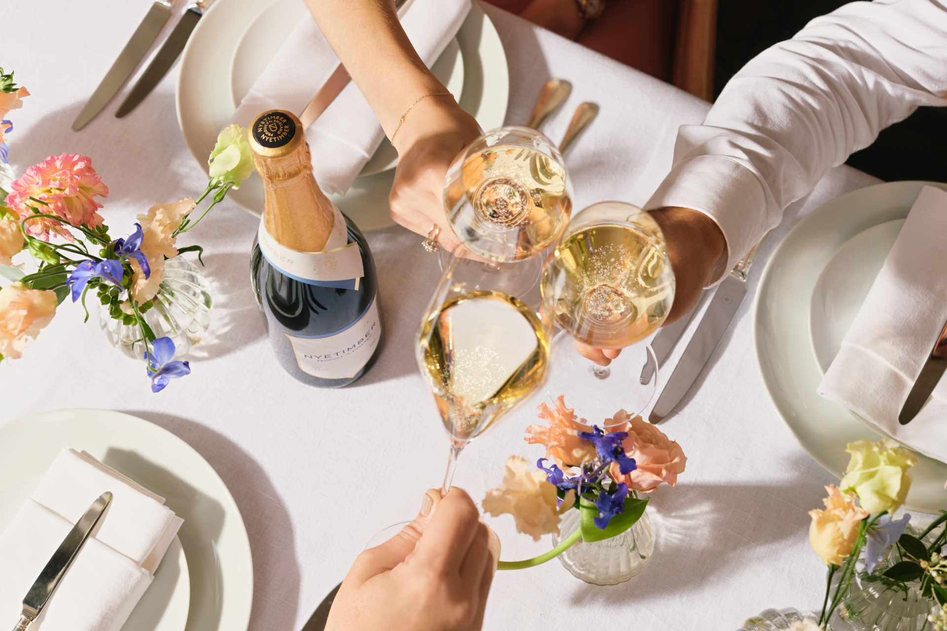 Glasses of wine on the table