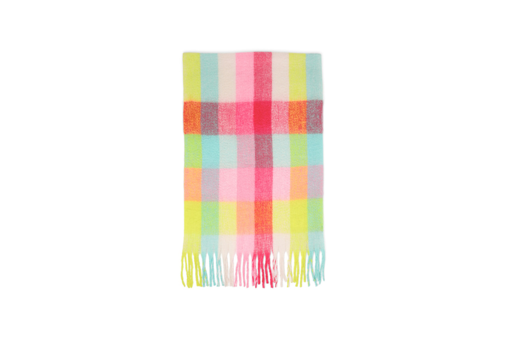 Multicoloured check scarf