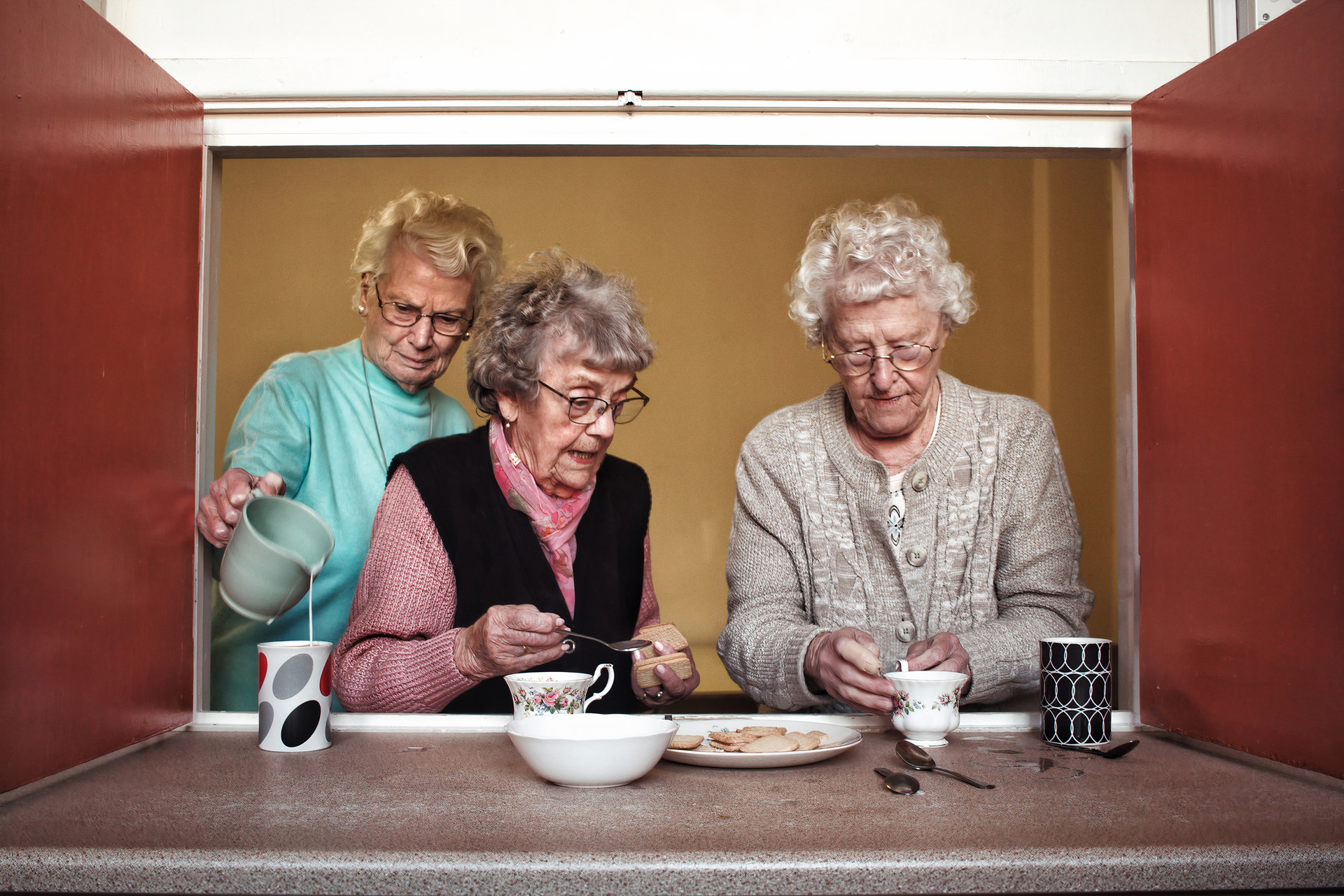 Three women making coffee, taken from Portrait of Britain Vol 5
