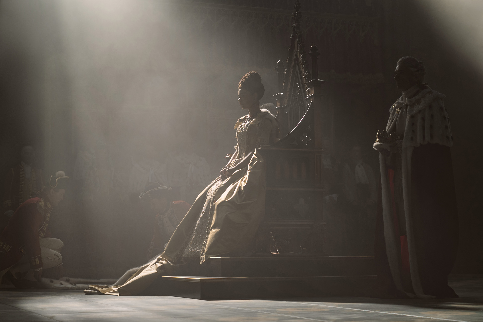 India Amarteifio as Young Queen Charlotte in episode 103 of Queen Charlotte: A Bridgerton Story