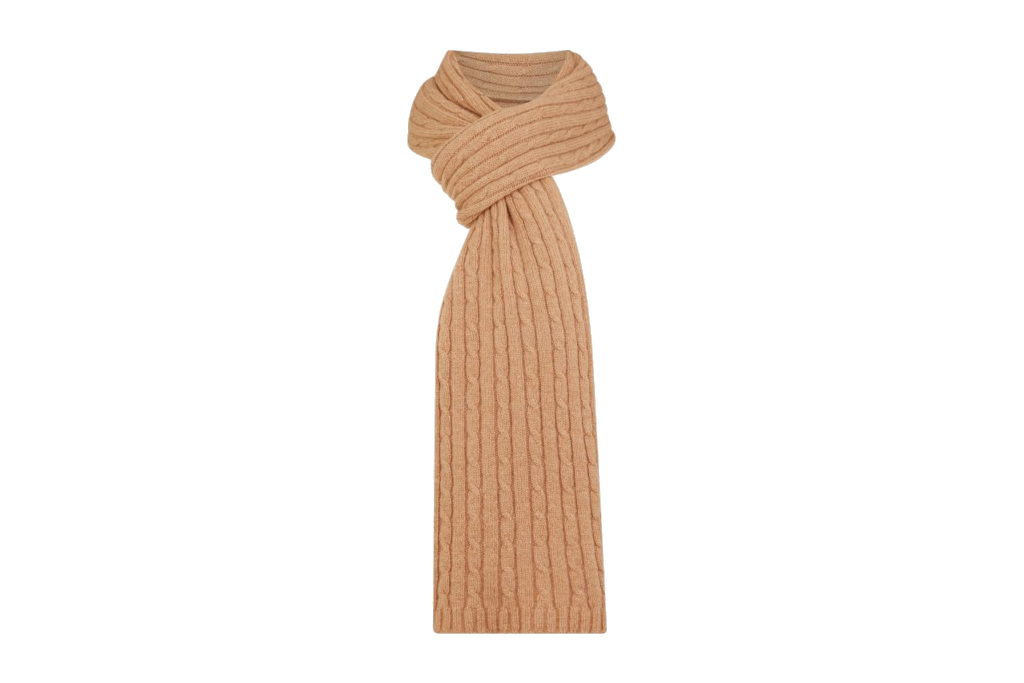 Beige knit scarf