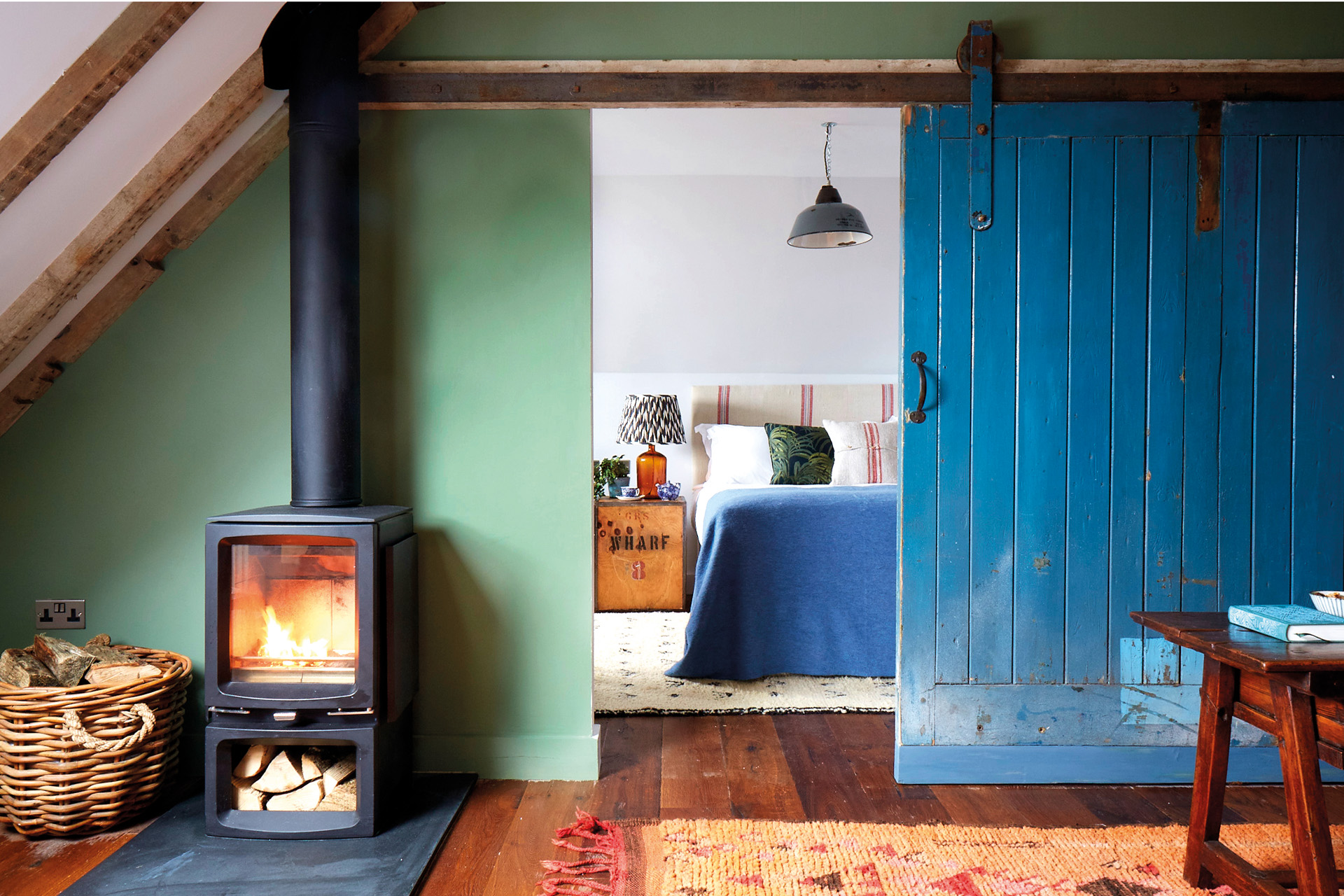 a rustic quirky hotel room