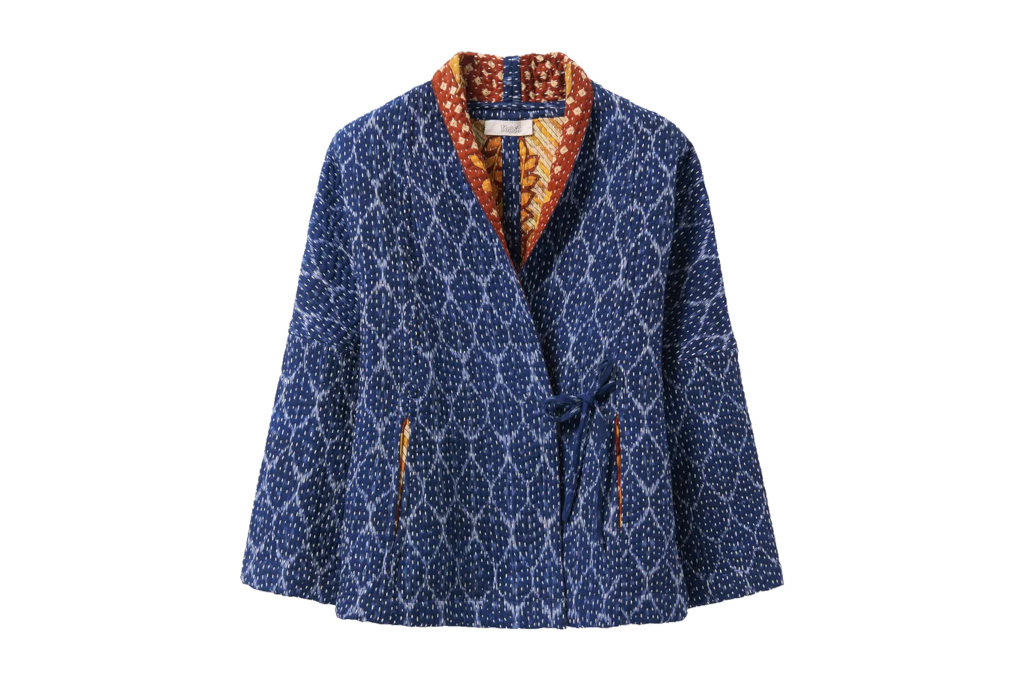 Blue patterned dressing gown