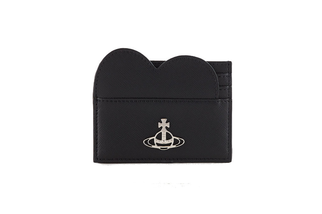 Black heart-shaped card holder