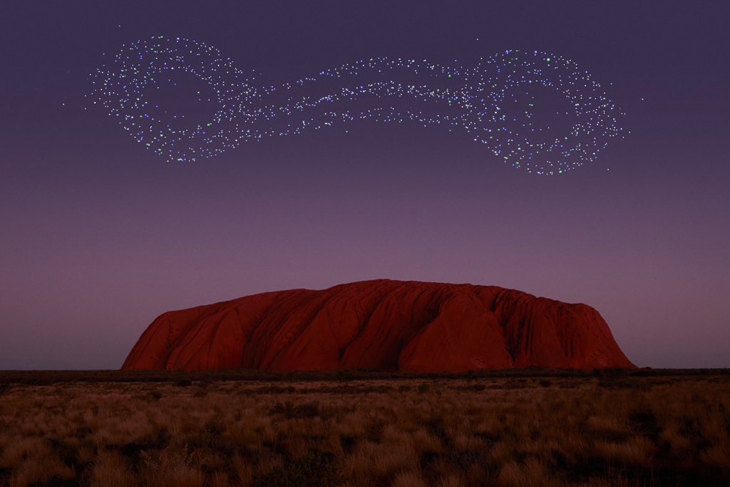 lights over a mountain in Uluru