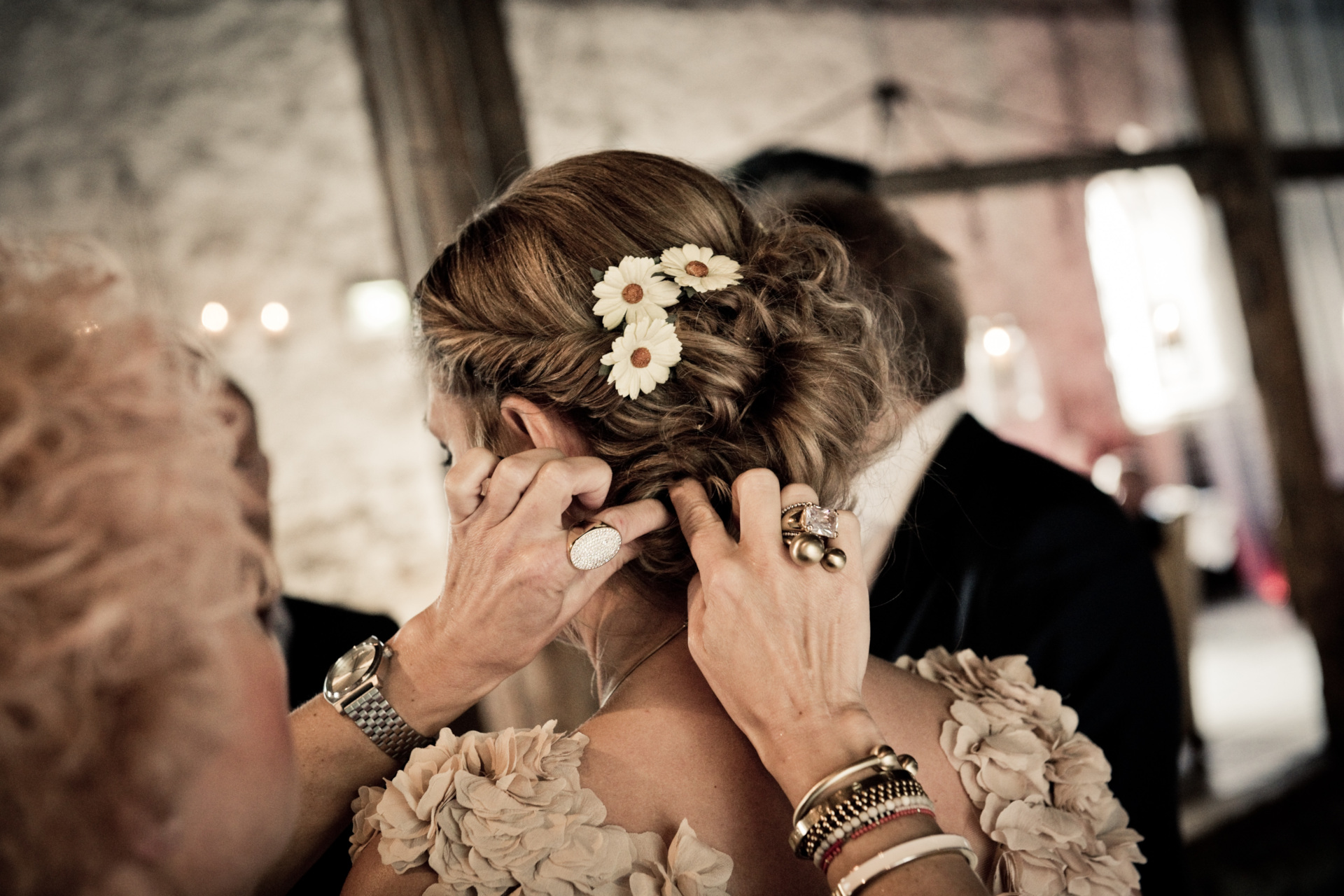 woman's hair in an up-do