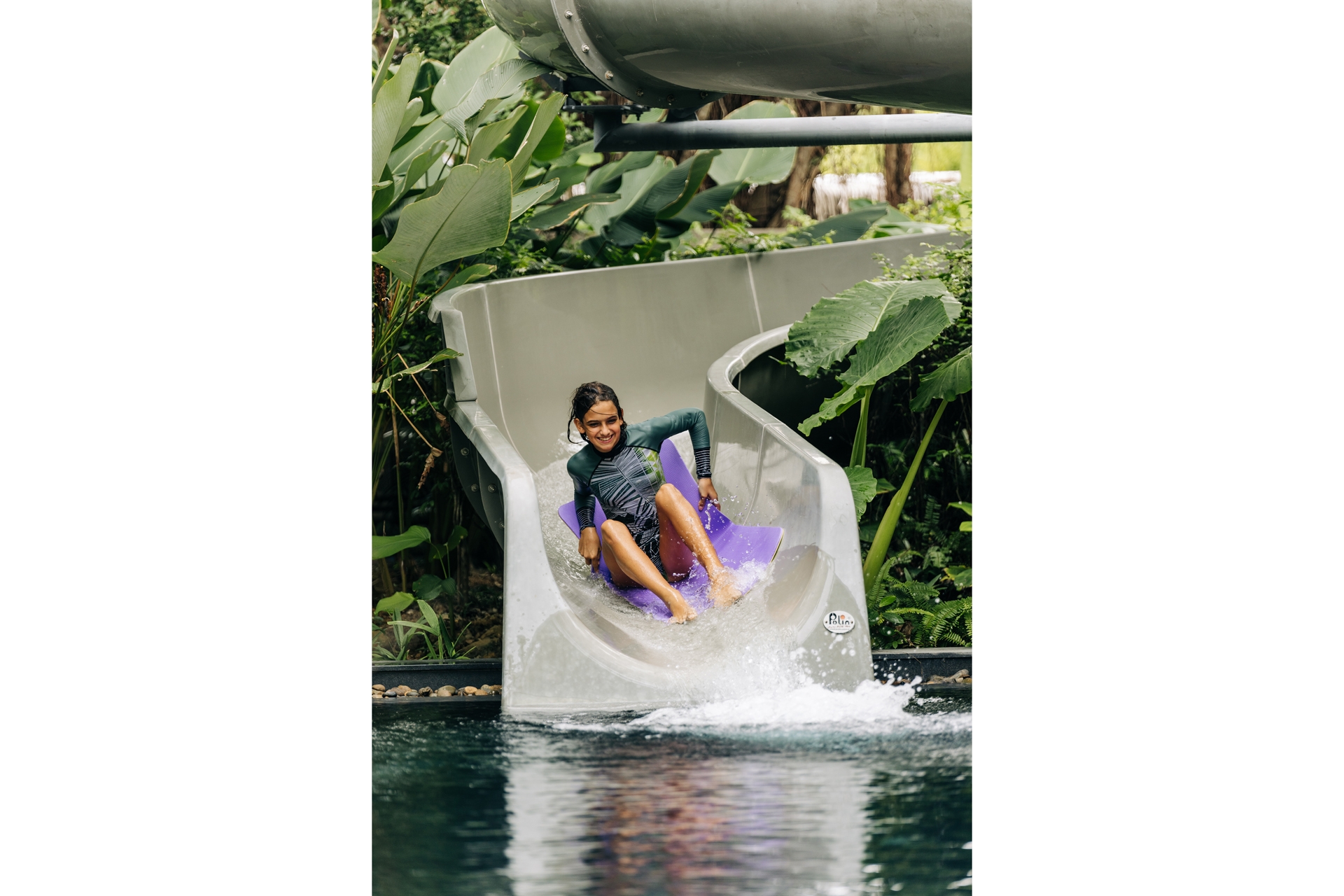 A child on a waterslide