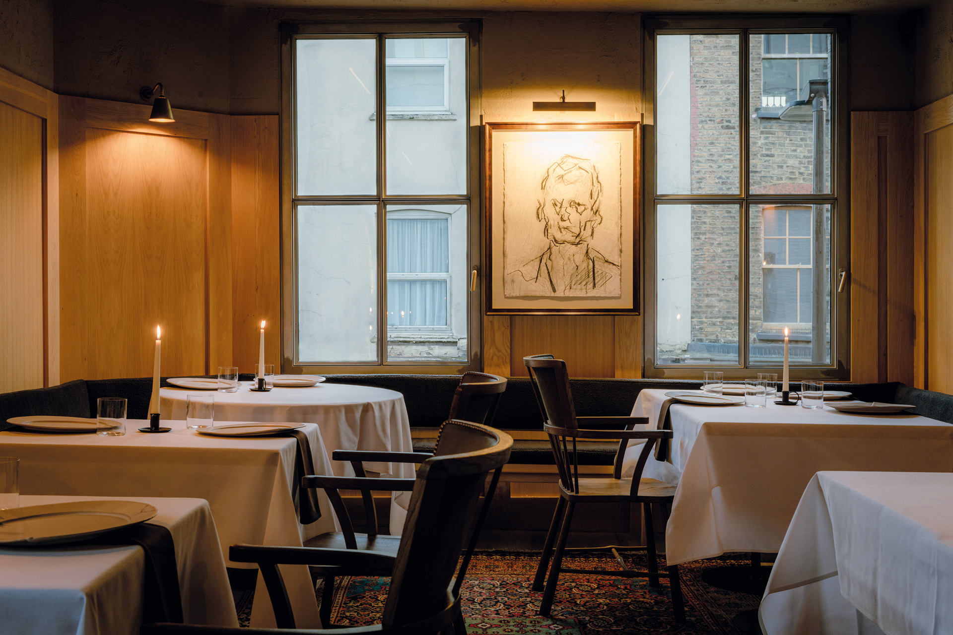 Dining room at Cycene, a restaurant in Shoreditch