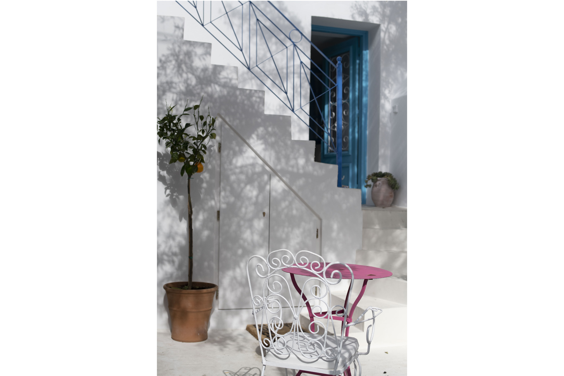 Stairs in dappled light