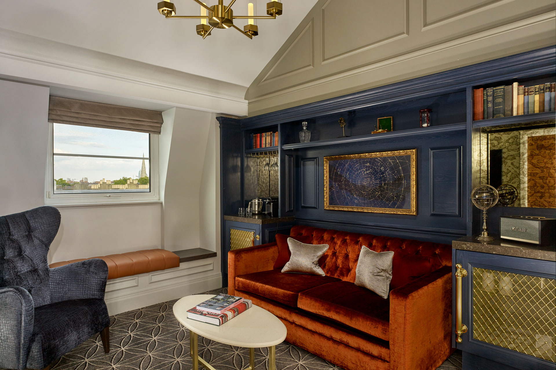 Duplex lounge at 100 Queen’s Gate Hotel