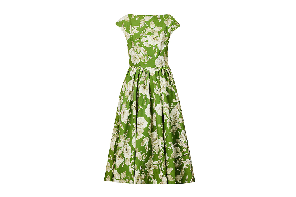 Green floral dress