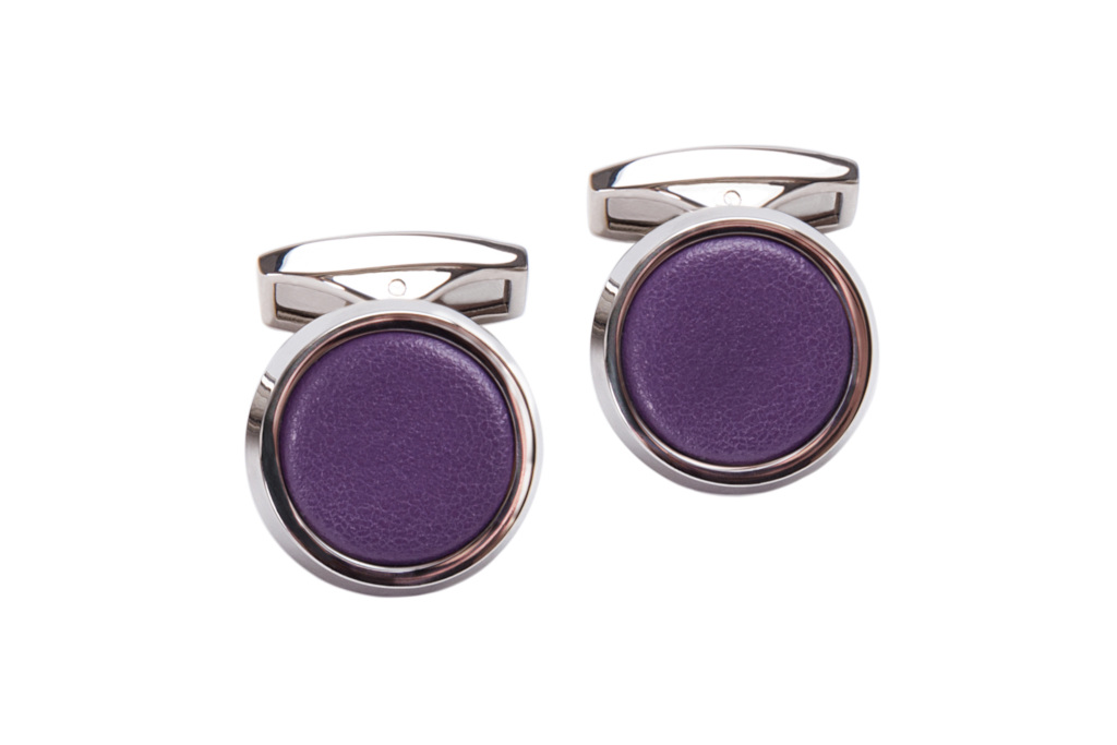 Purple and silver cufflinks