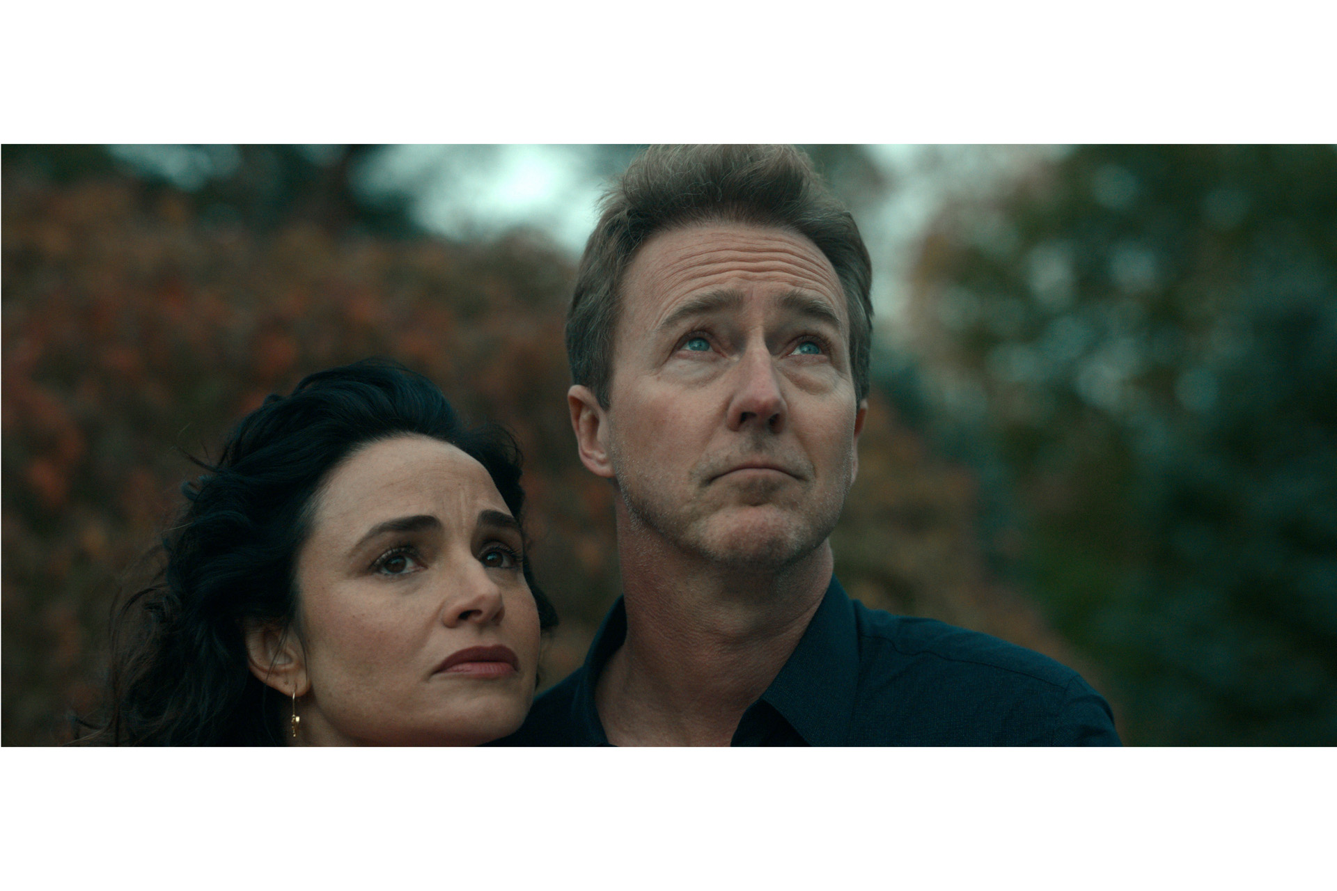 Edward Norton and Mia Maestro in "Extrapolations,"