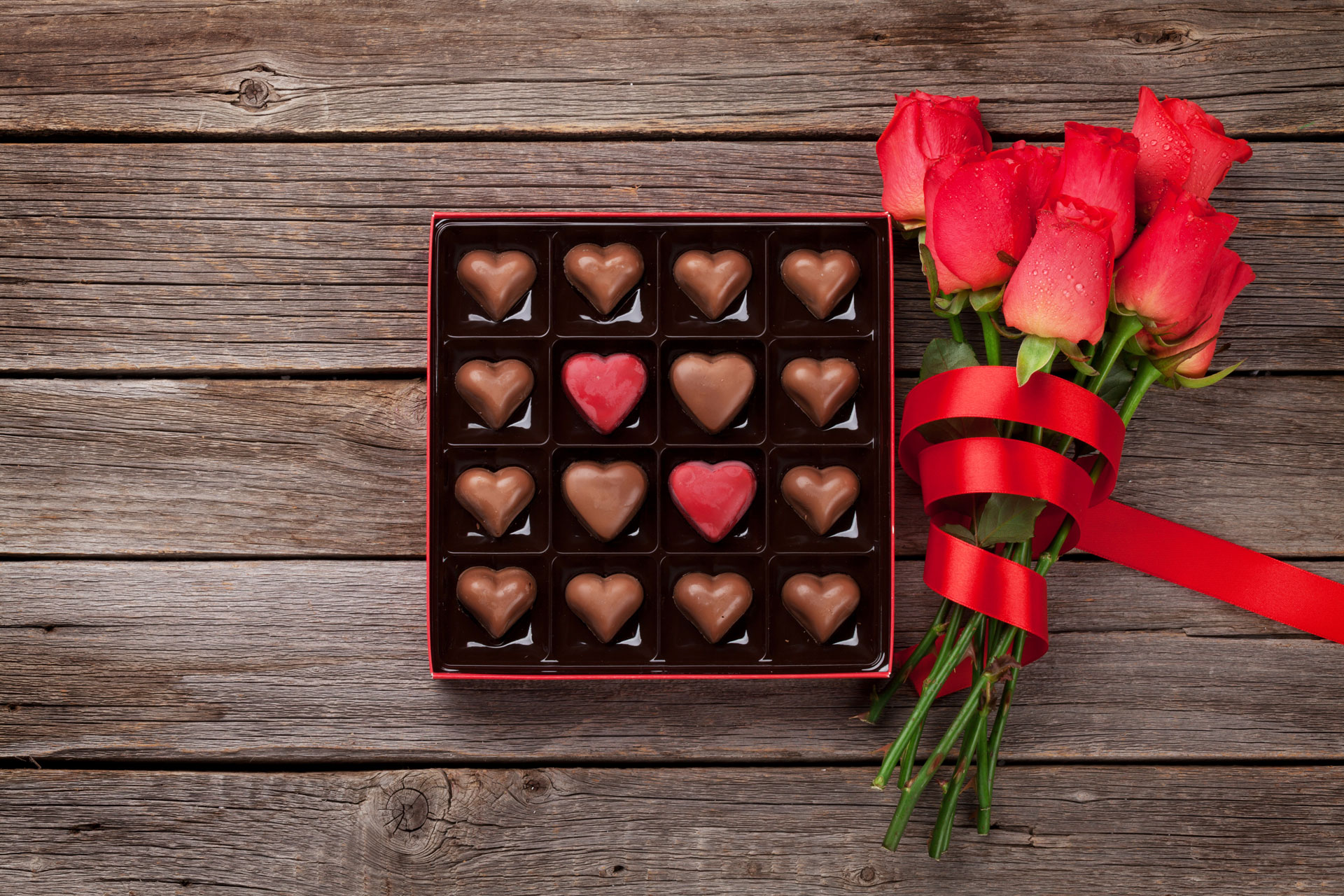 Chocolates with roses