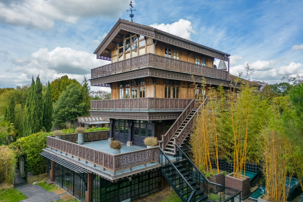 Swiss chalet with wooden terraces