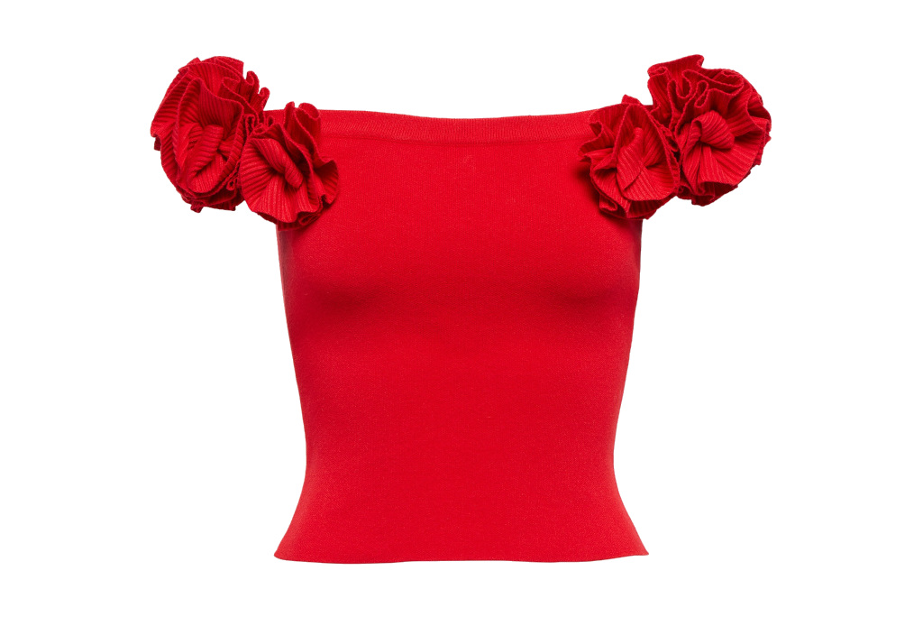 Red corsage top