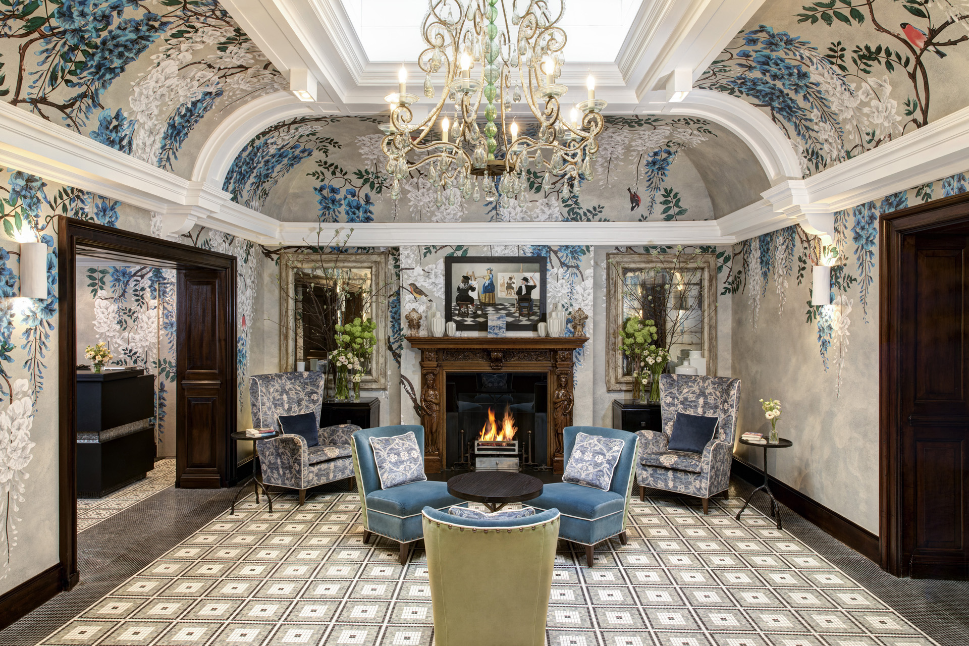 The front hall at Brown's Hotel, Mayfair