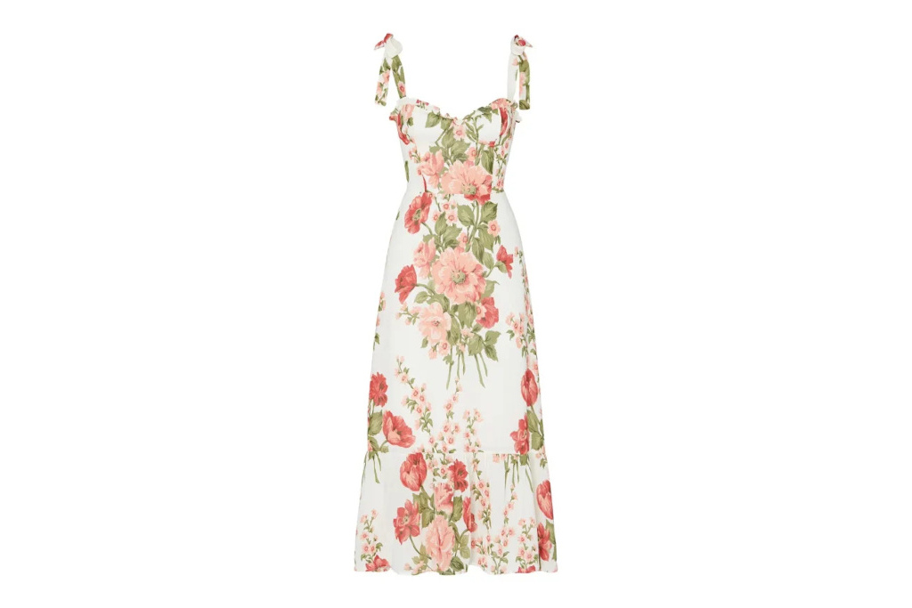 Floral dress with bow straps