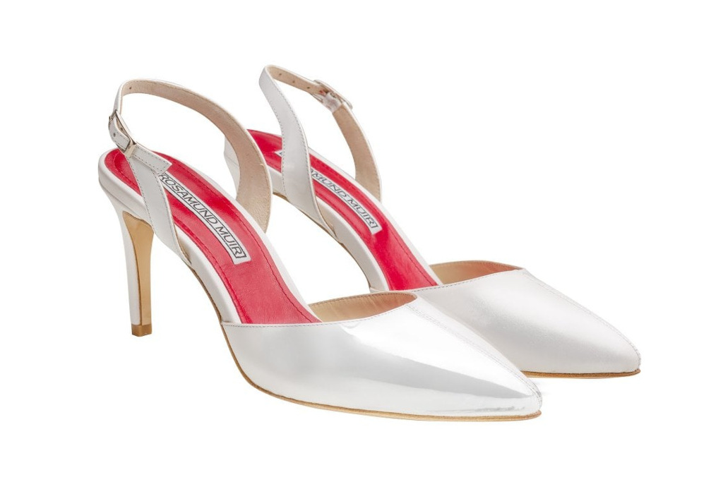 White slingback heels