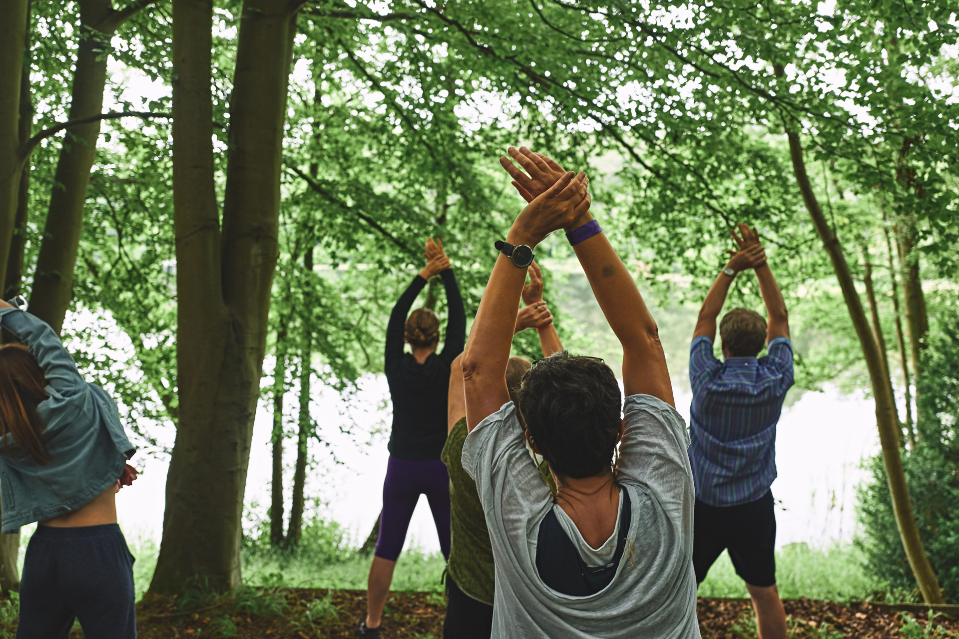 People stretching at ALSO festival