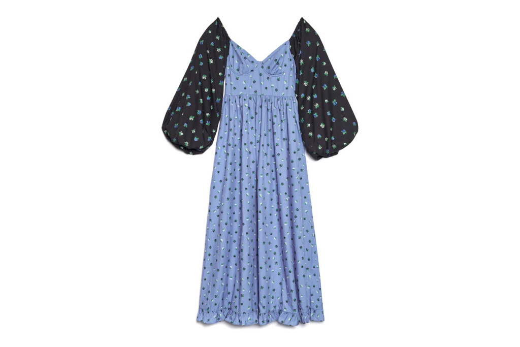 Blue and black dress