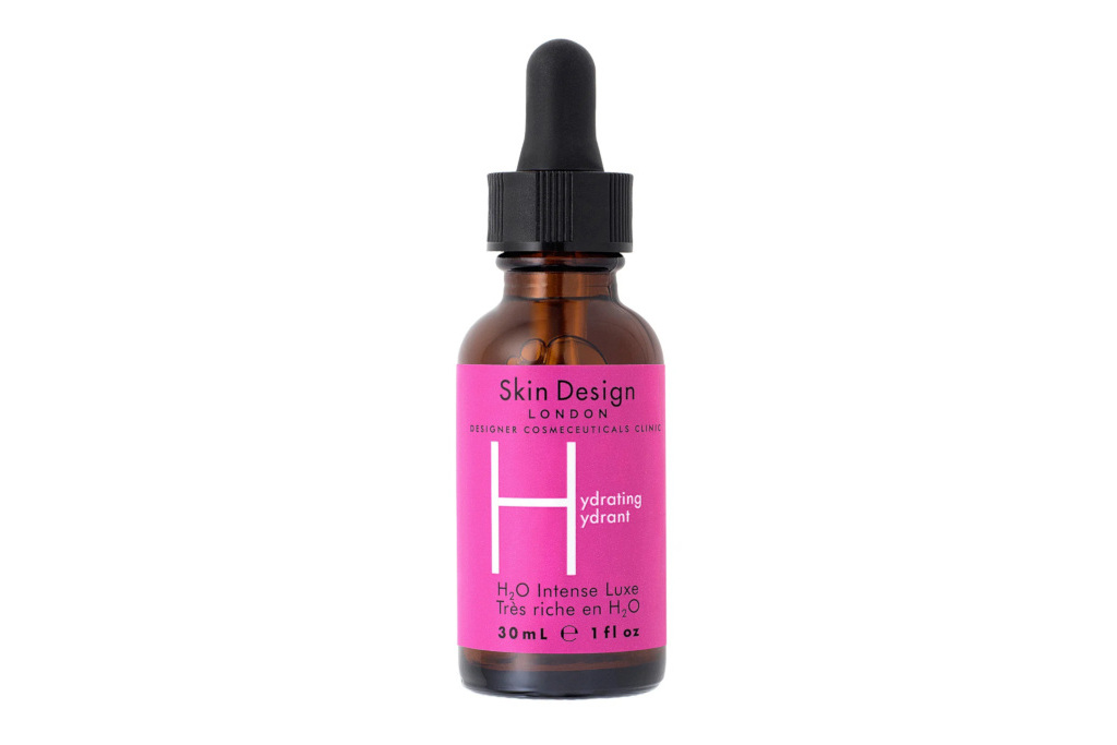 Brown bottle with black lid and pink label