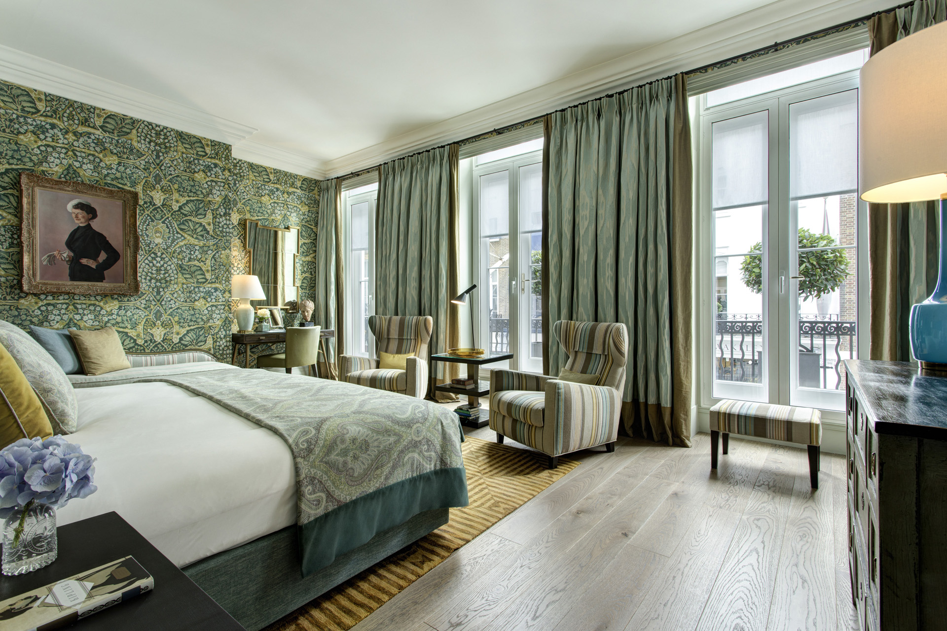 The Kipling Suite with sage green furnishings