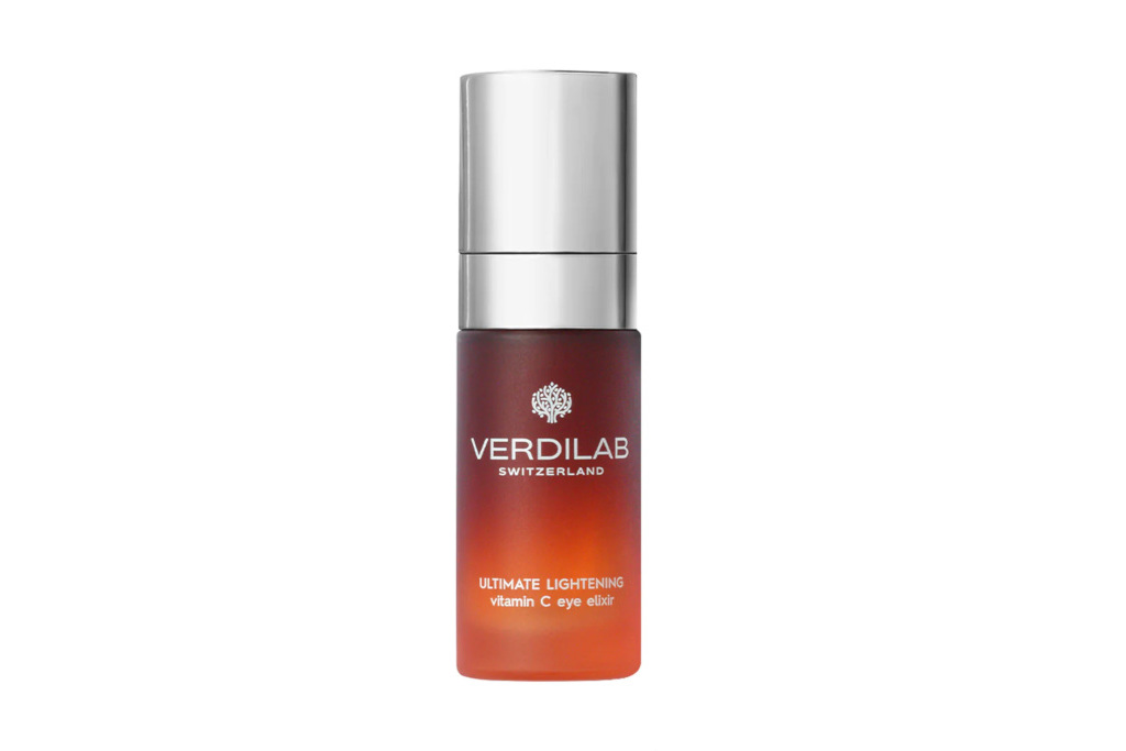Red and orange bottle with silver cap