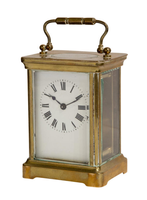 Vinterior enamel dial French brass clock