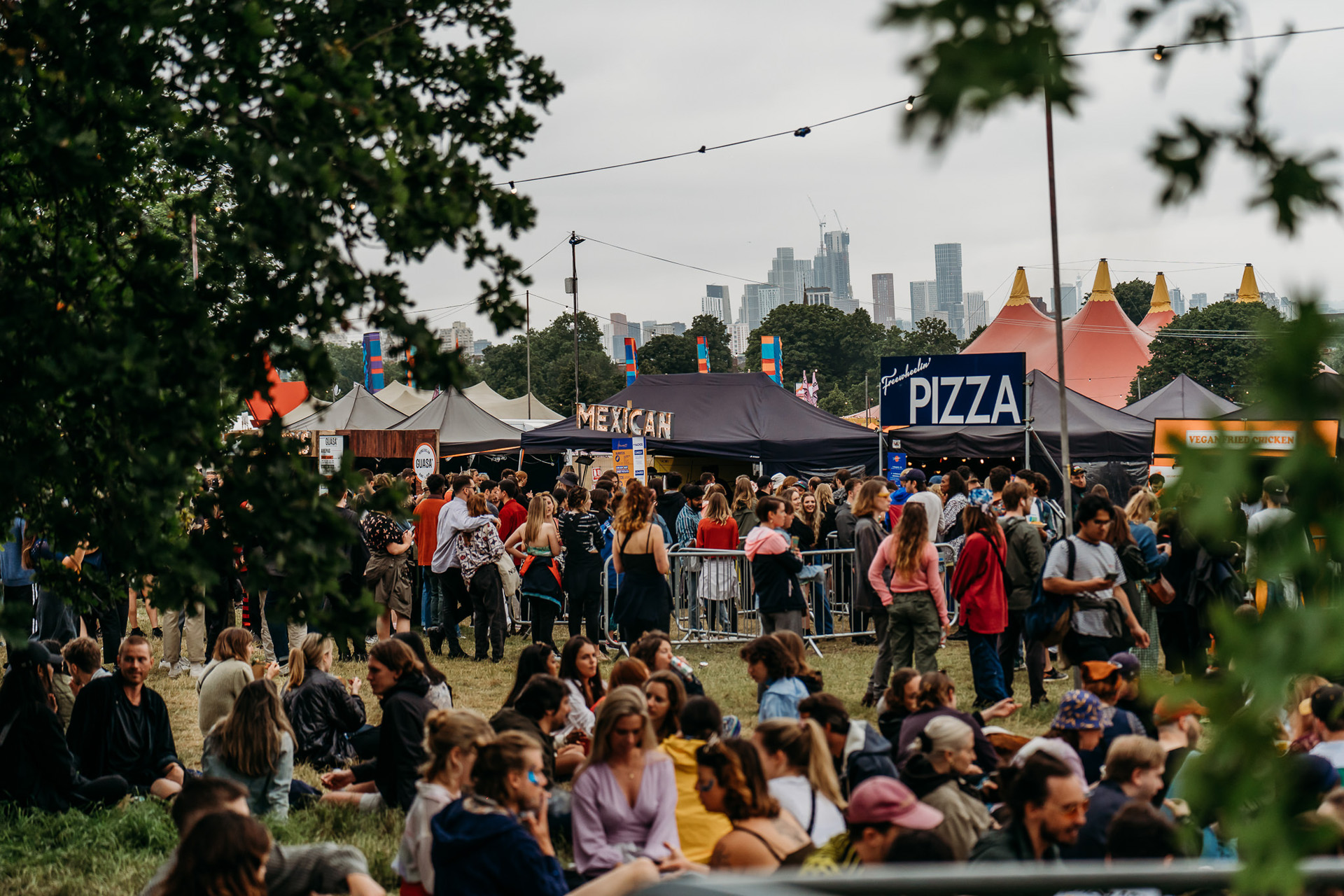 Food stalls and people at Cross The Tracks 2022