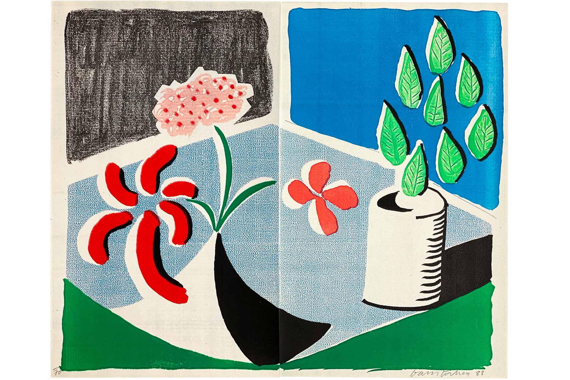 David Hockney, Red Flowers & Green Leaves, Separate, May 1988, Raw Editions