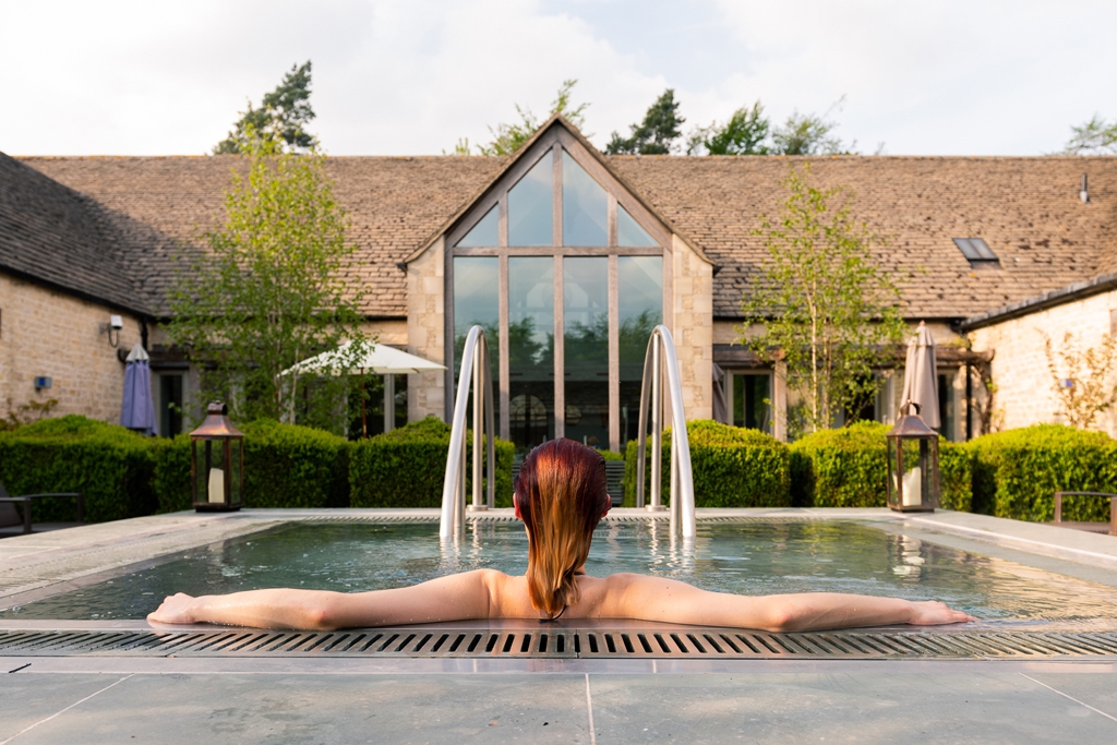 A woman in the spa pool at Calcot & Spa