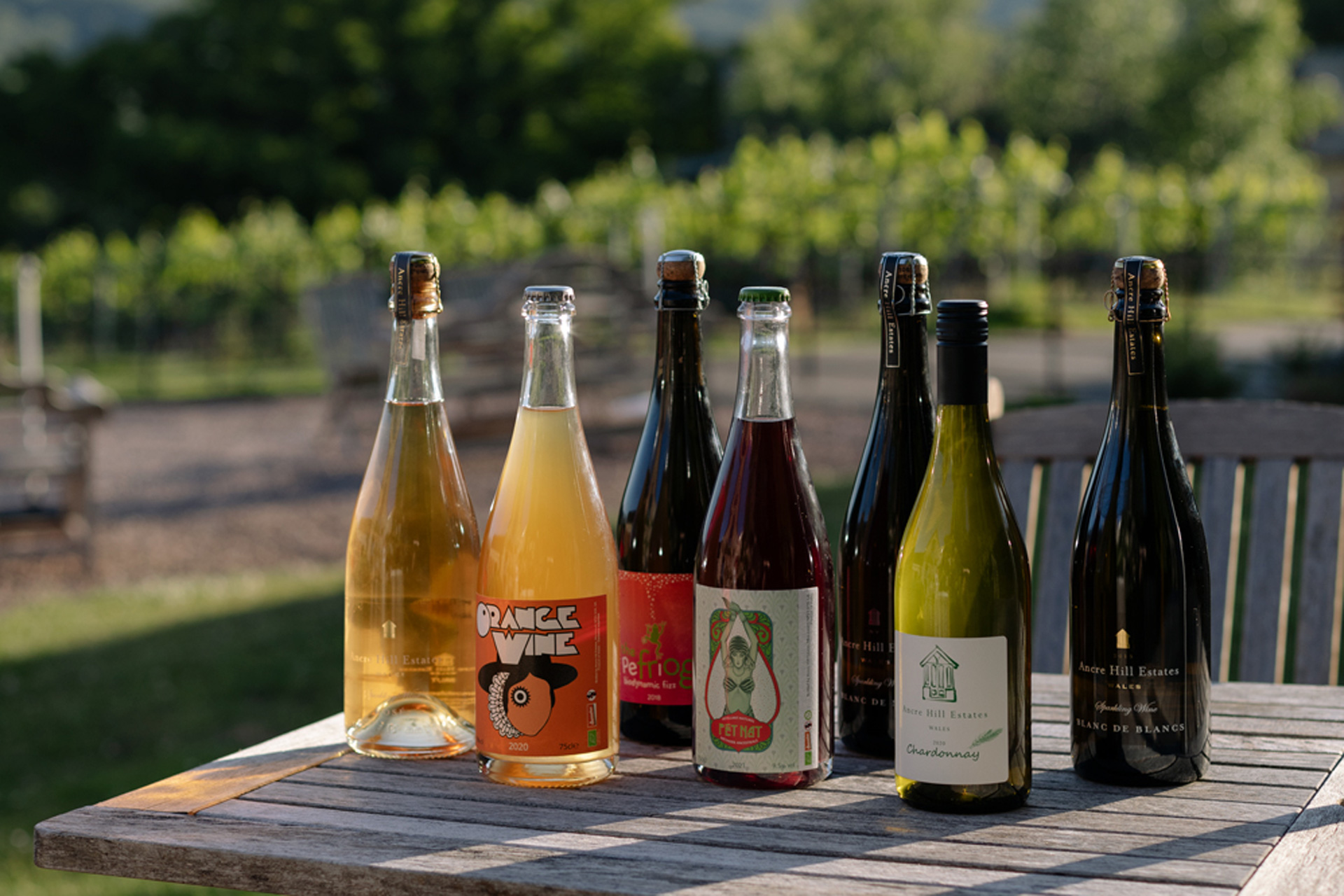 Bottles of wine on a table