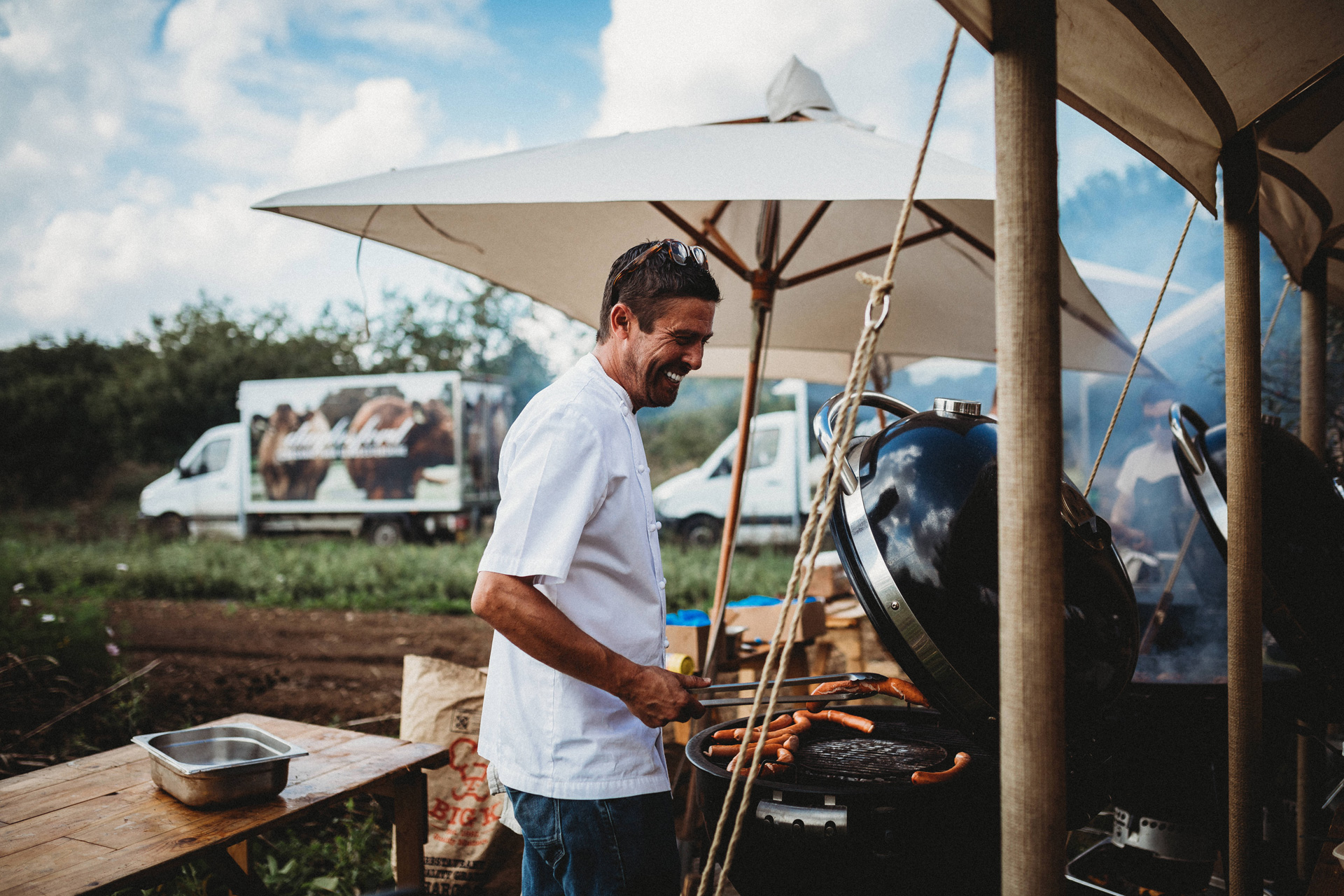 Chef cooking at the Daylesford Summer Festival